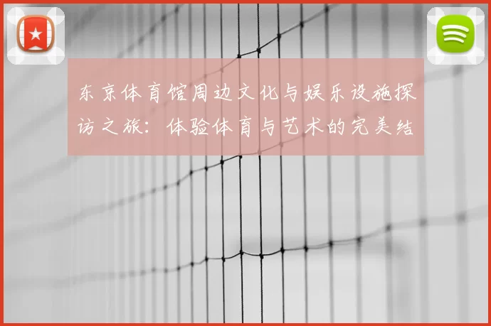 东京体育馆周边文化与娱乐设施探访之旅:体验体育与艺术的完美结合
