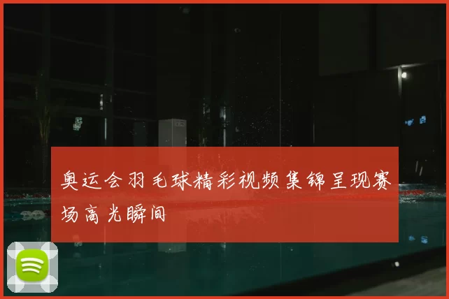 奥运会羽毛球精彩视频集锦呈现赛场高光瞬间